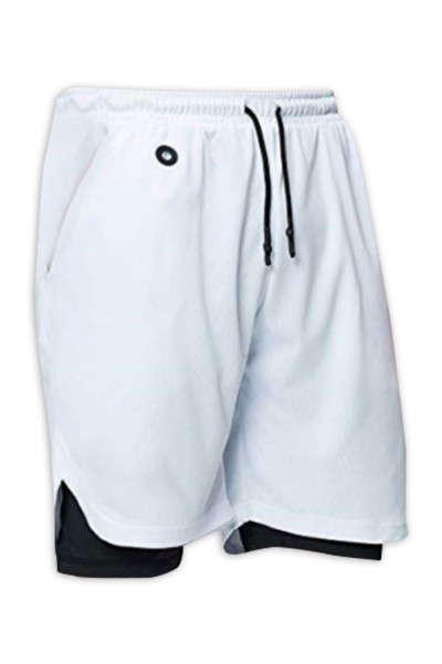 SKSP007 custom-made sports shorts running fast-drying tight-fitting design double-layer pants anti-glare lining design mobile phone pocket back zipper pocket front side design earphone hole sports shorts supplier five-minute sports pants 45 degree